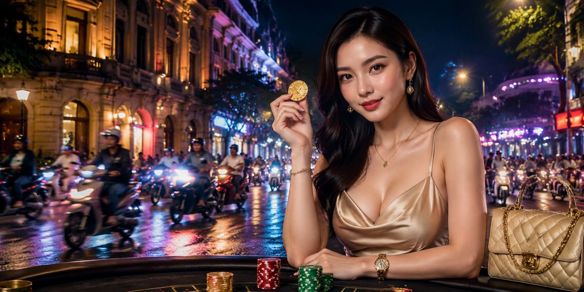 Người dùng tại Hà Nội trải nghiệm baccarat trực tuyến với giao diện neon sống động